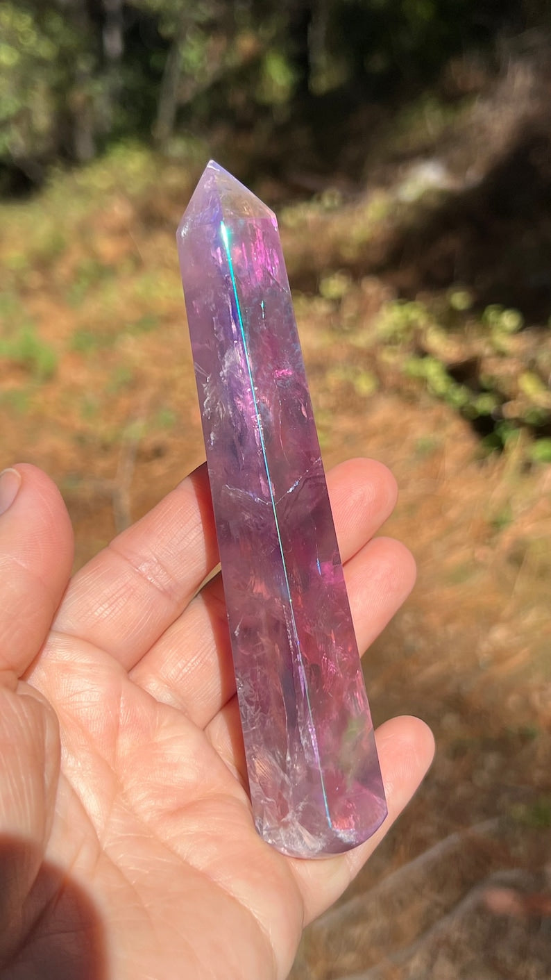 Angel Aura Amethyst Crystal Wand