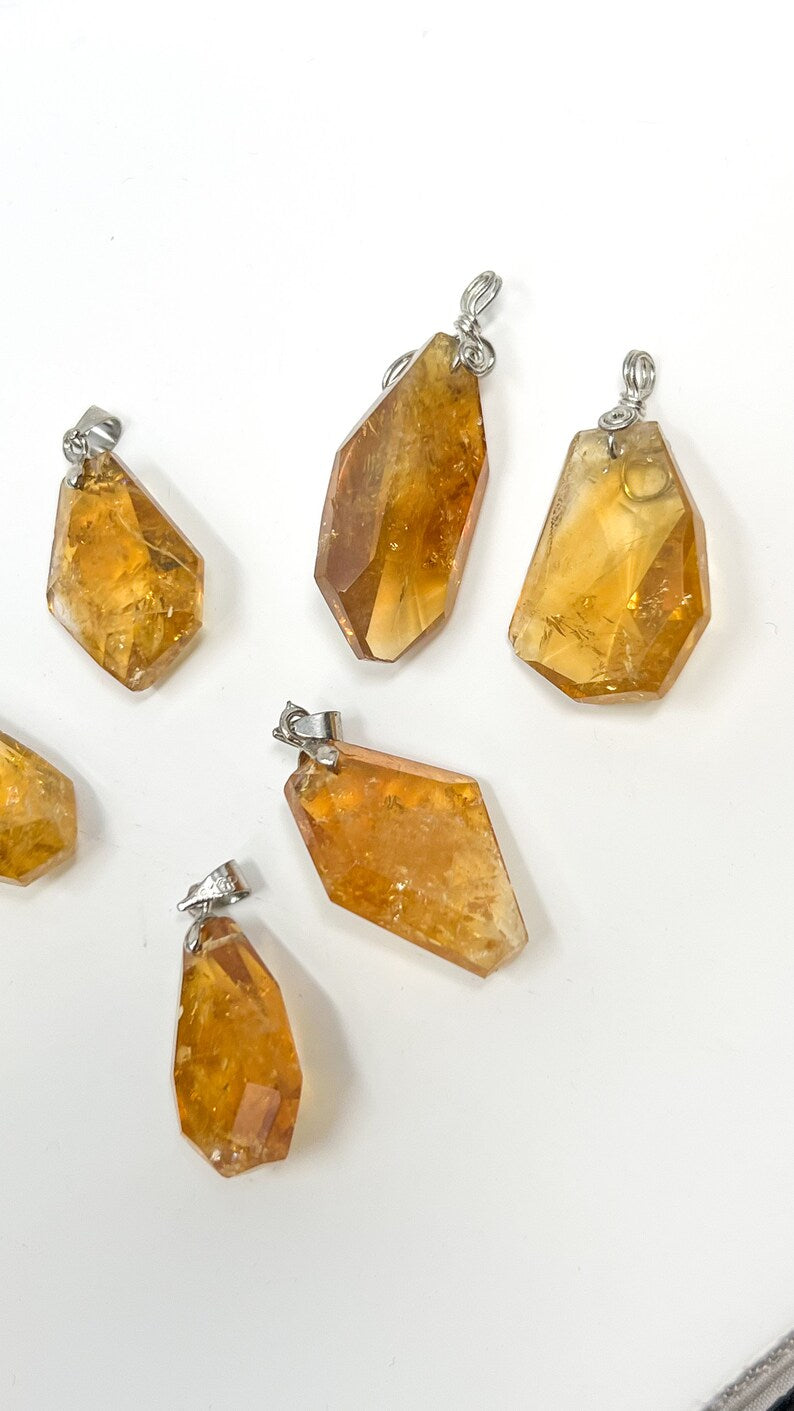 ONE Citrine Faceted Jewel Pendant, Brazil