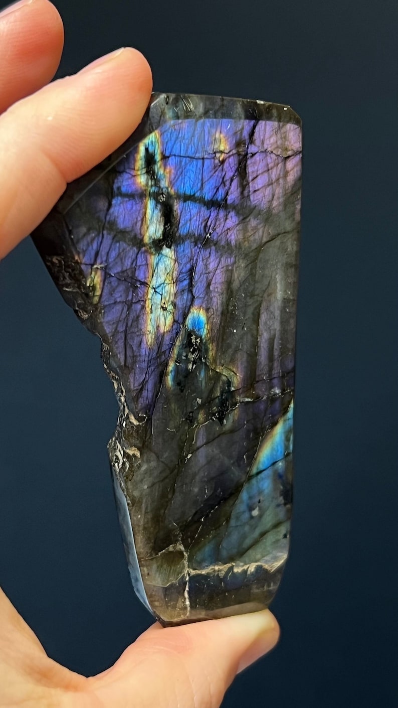 Labradorite Freeform Slice, 90g, Madagascar