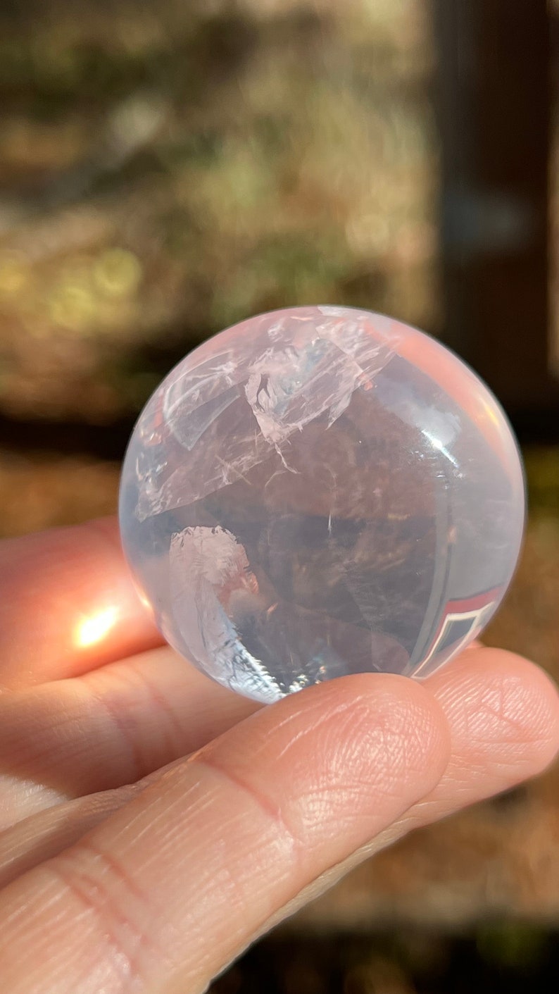 Gemmy Star Rose Quartz Sphere, 69g Brazil