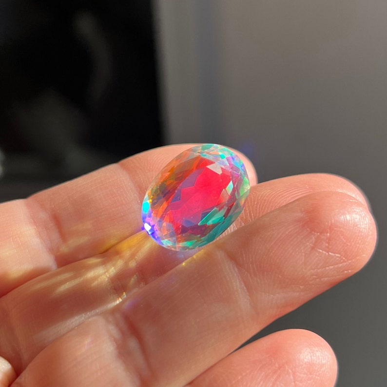 Angel Aura Quartz Facet Gemstone
