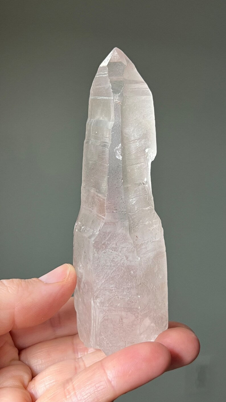 Pink Lemurian Key Quartz