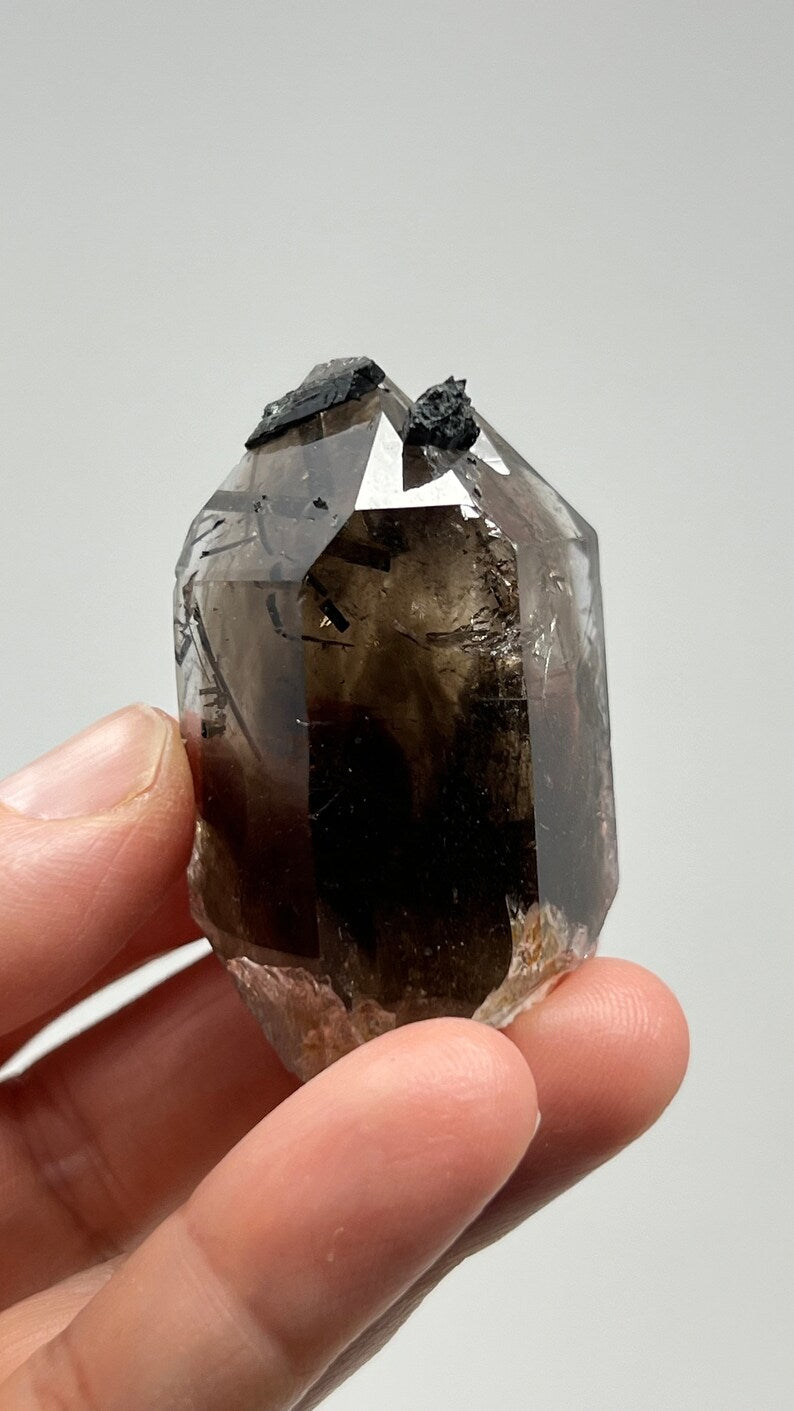 Prismatic Smoky Quartz with Aegirine and Rutile, 57g Malawi