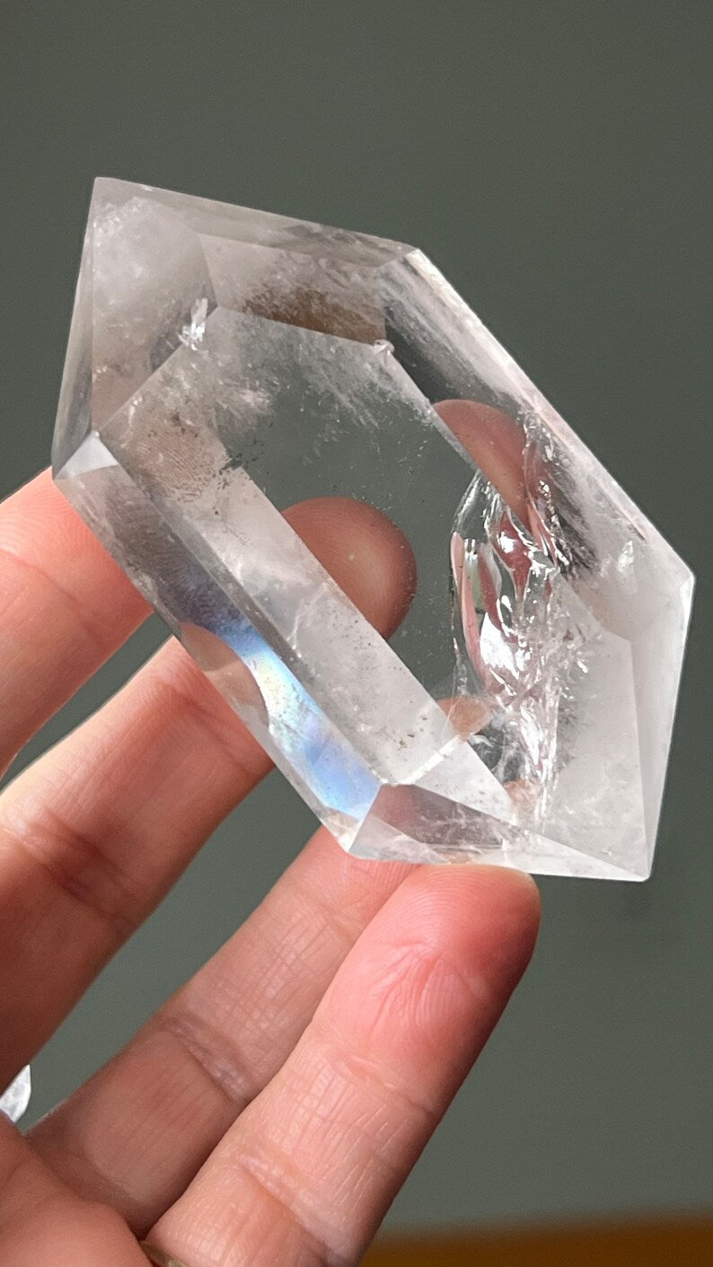 Diamond Window Clear Quartz DT Wand, Brazil
