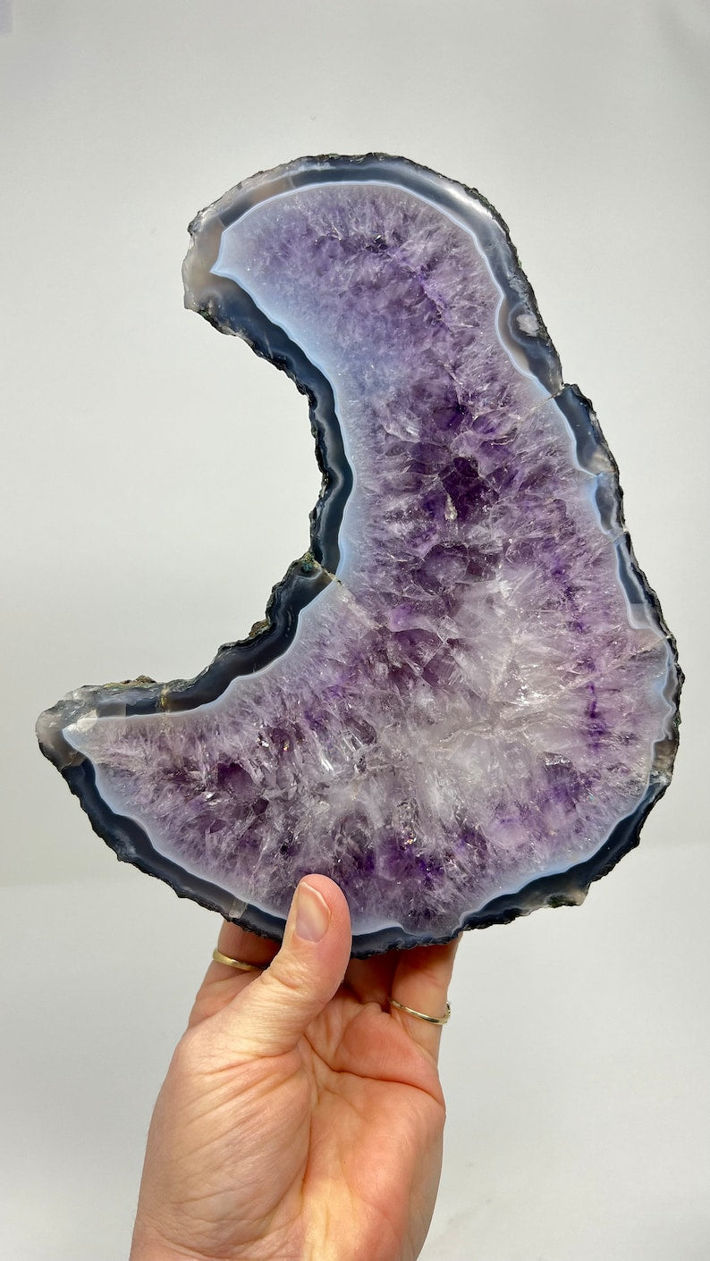 Amethyst Geode Crescent Moon