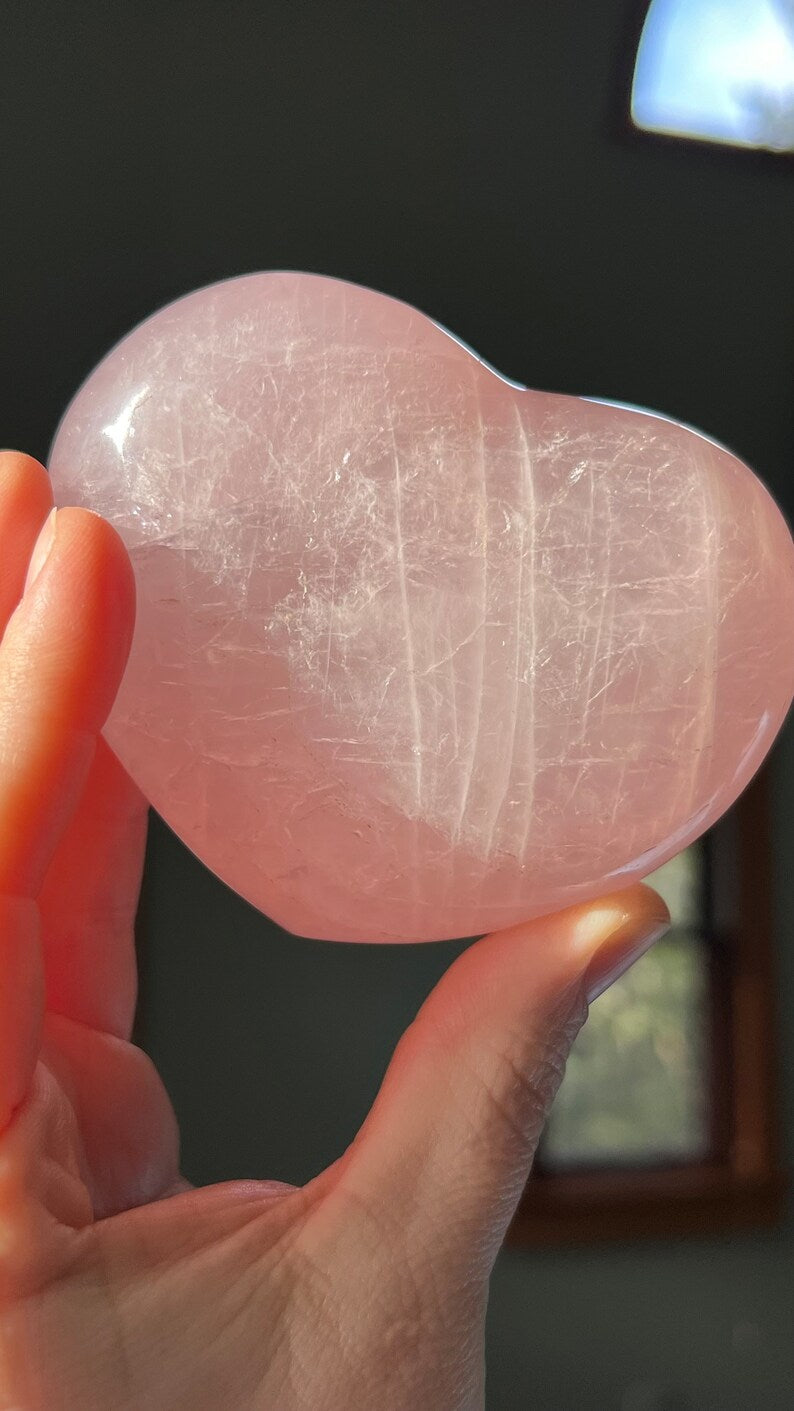 Rose Quartz Crystal Heart, Brazil