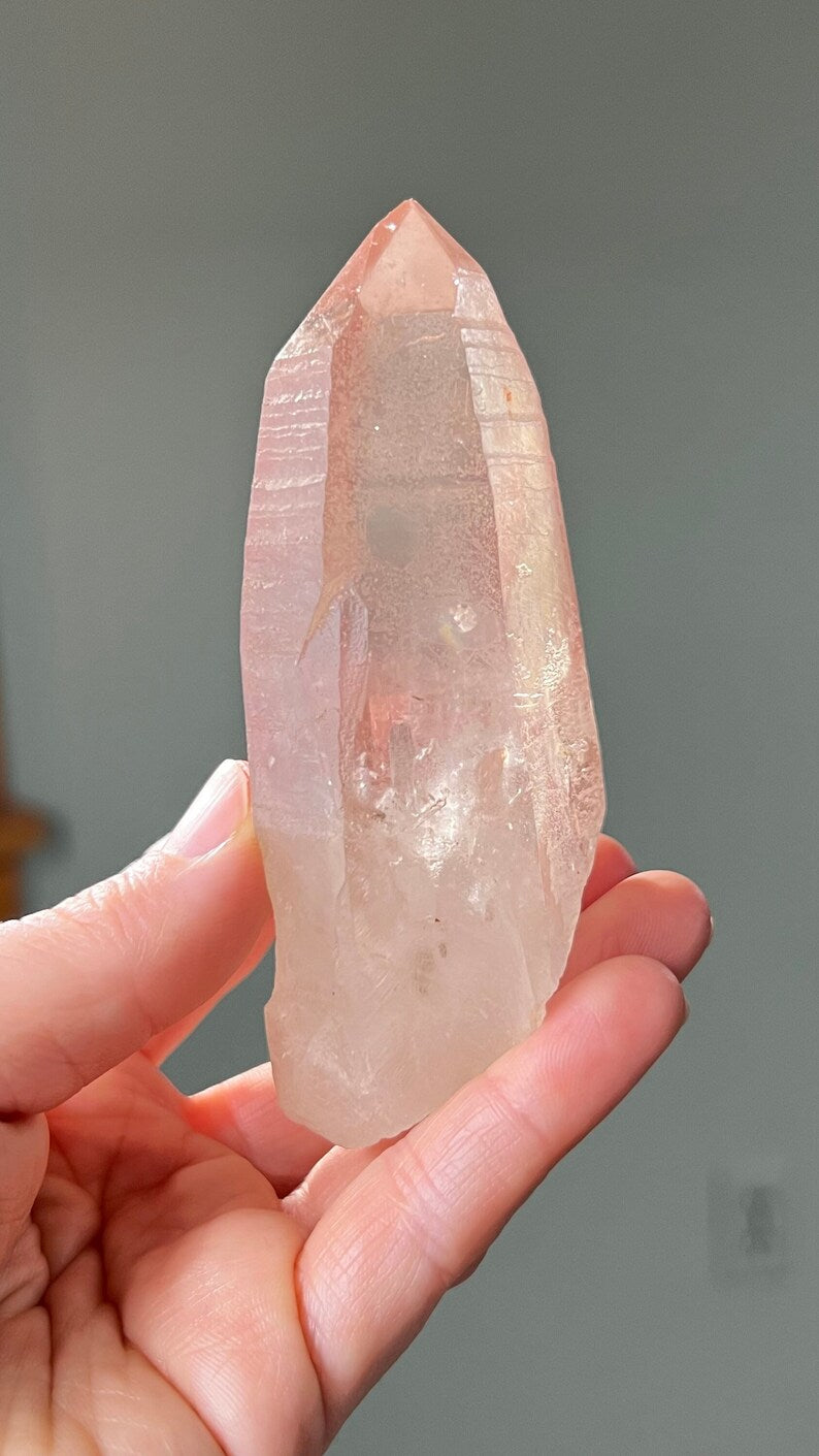 Pink Lemurian Diamond Window Quartz