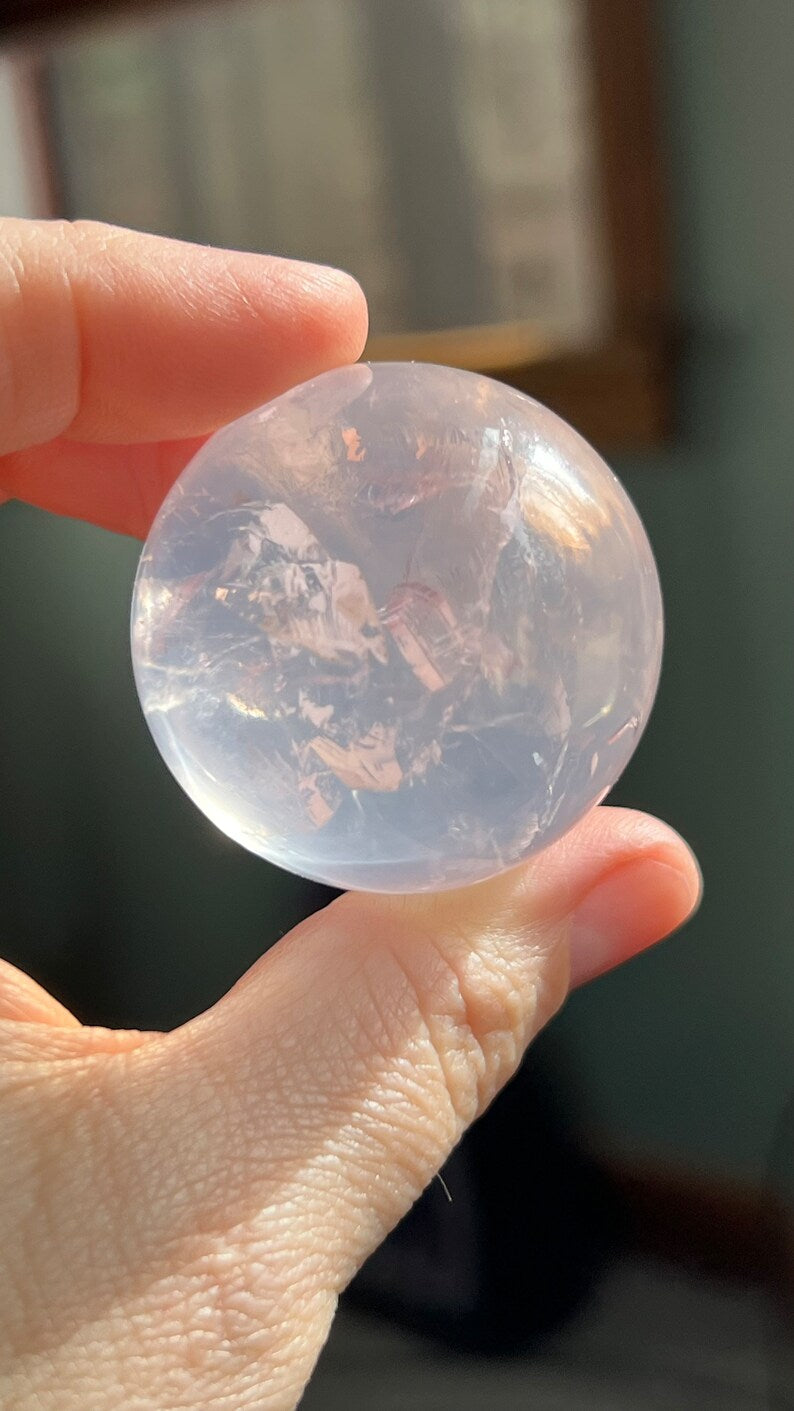 Gem-grade Star Rose Quartz Sphere, Brazil 91g