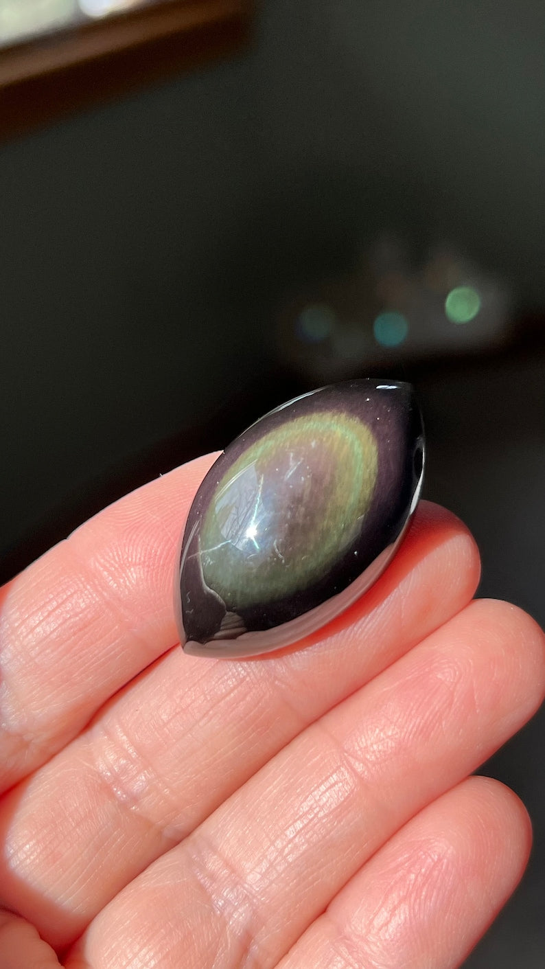 Rainbow Obsidian Drilled Pendant, 11g Mexico