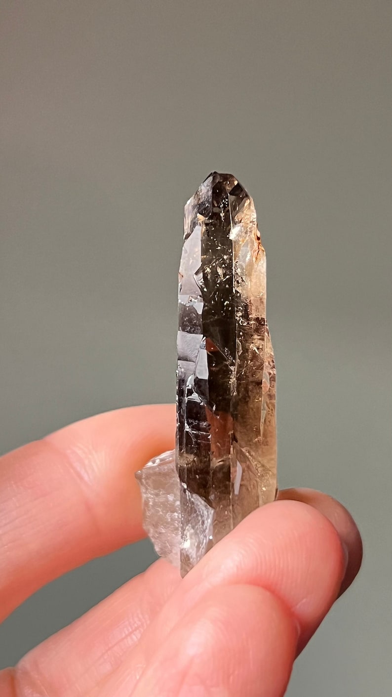 Prismatic Elestial Smoky Quartz Point, 11g Malawi