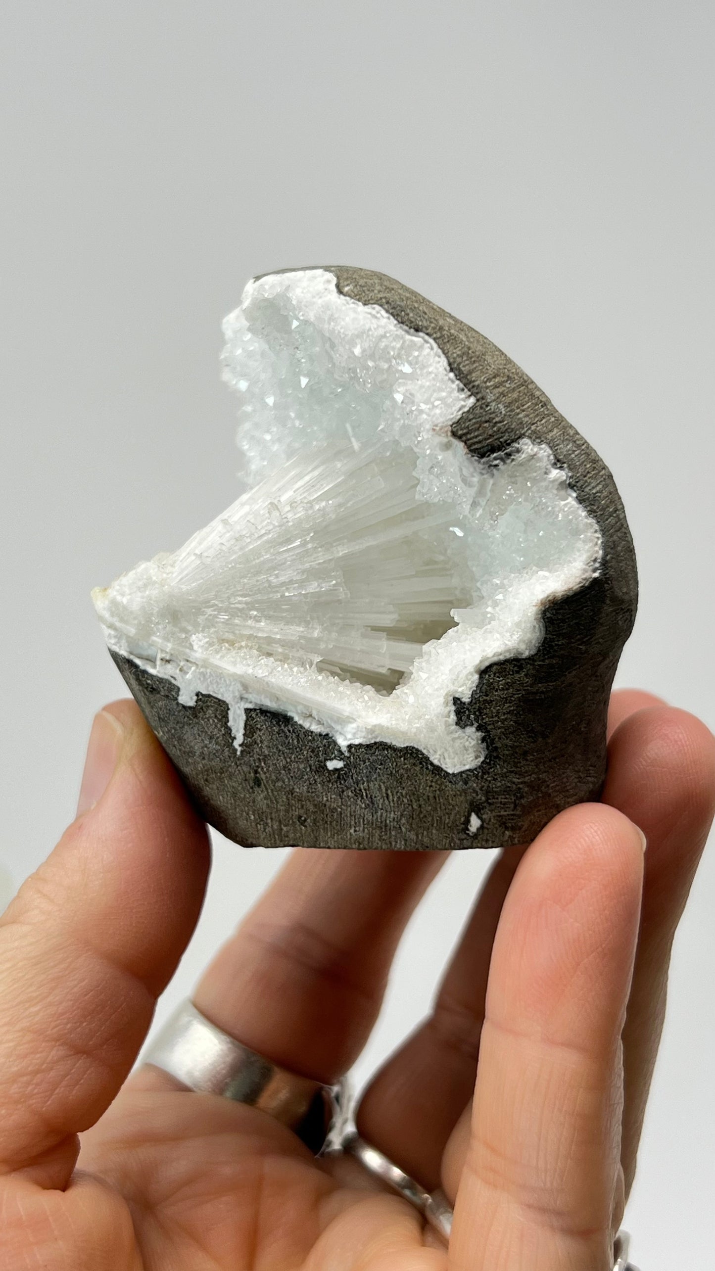 Sparkling Natrolite Geode, India