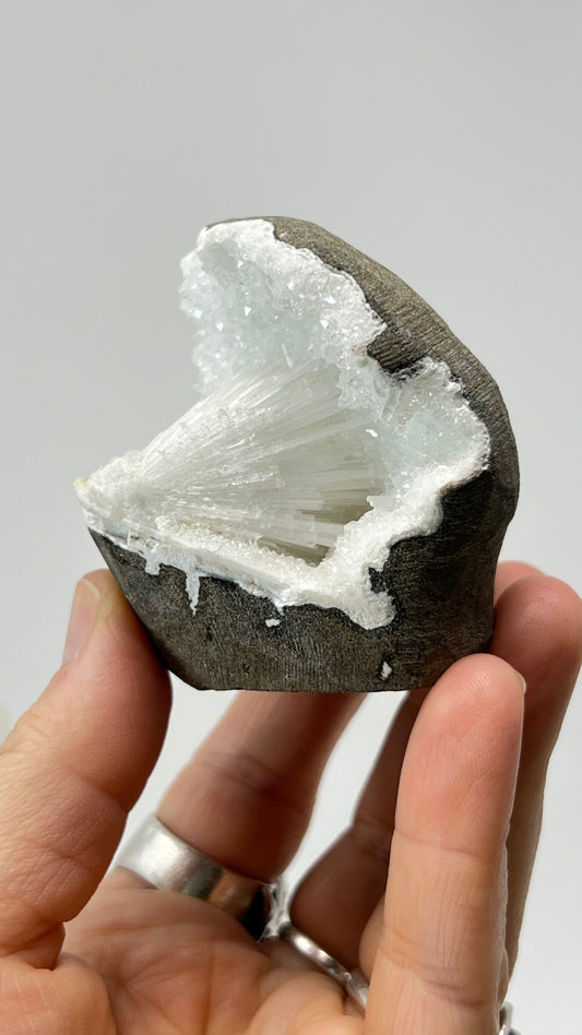 Sparkling Natrolite Geode, India