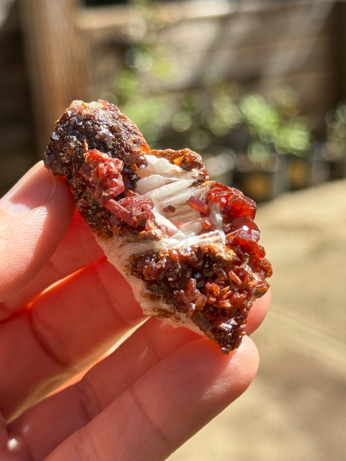 Vanadinite Crystal with Barite, 51g Morocco