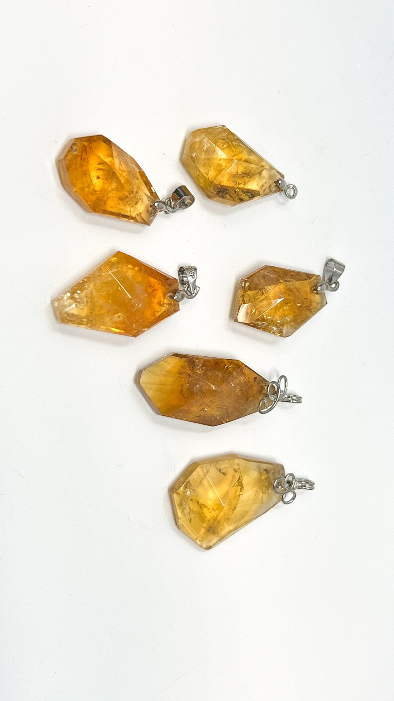 ONE Citrine Faceted Jewel Pendant, Brazil