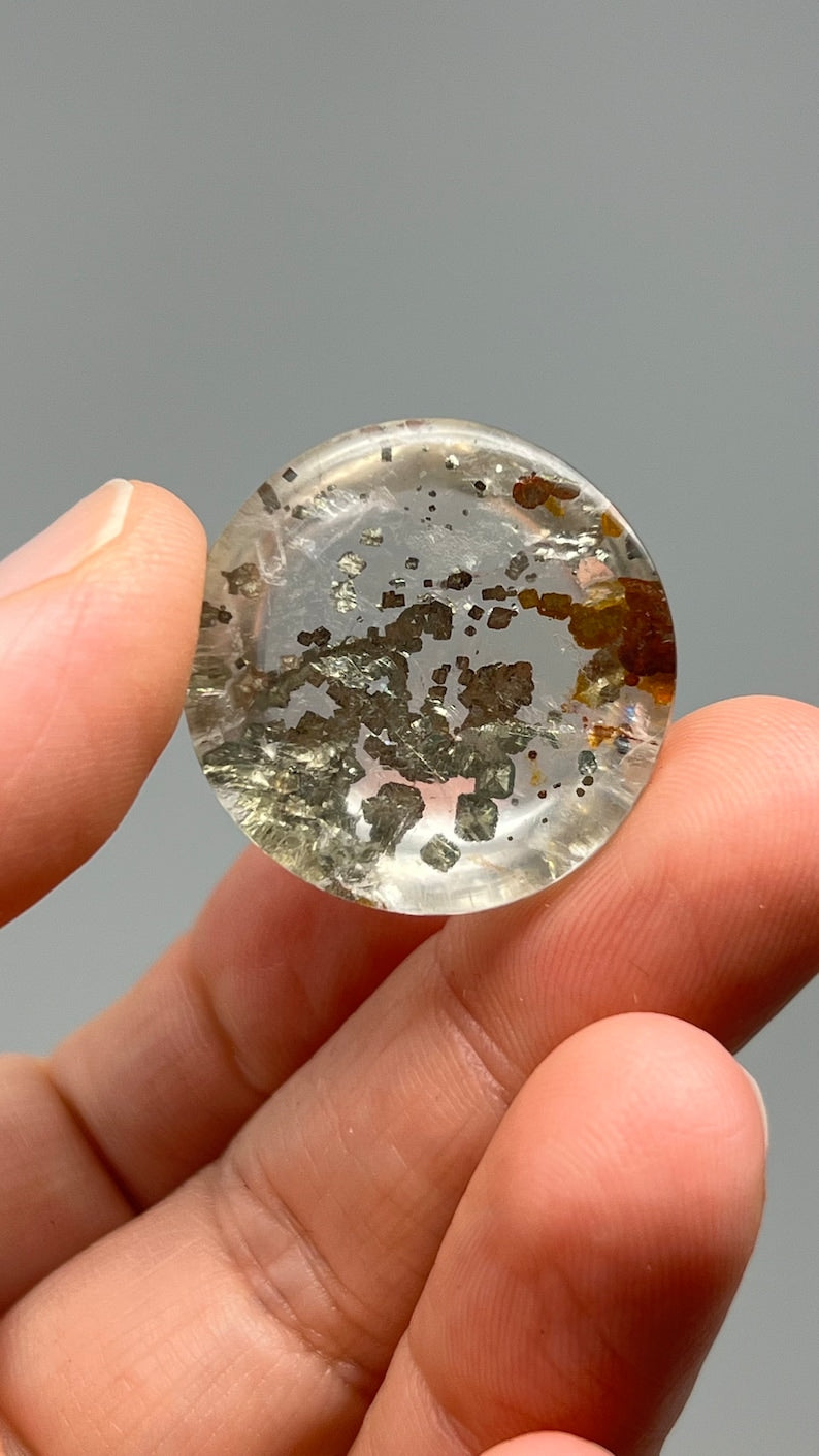 Pyrite in Quartz Gem, 14g Brazil