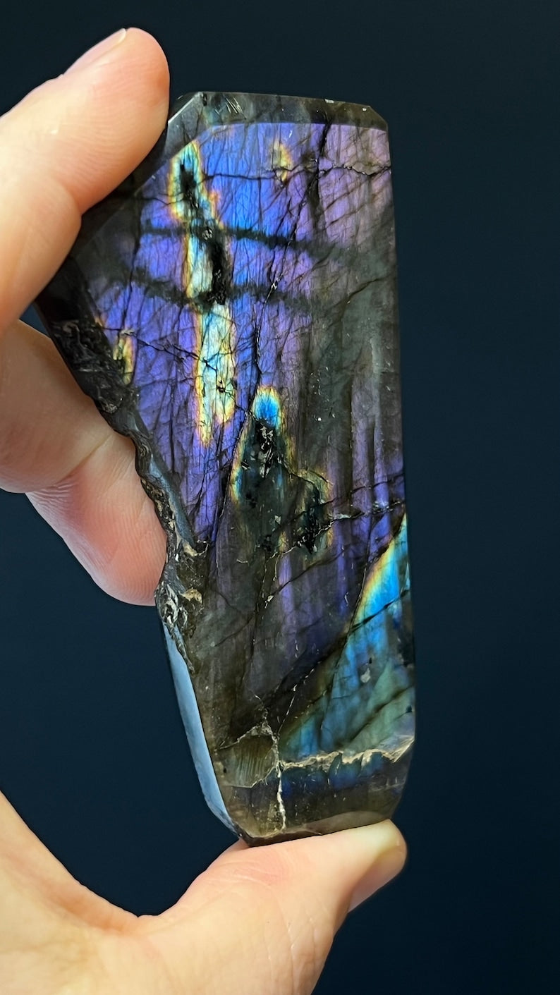 Labradorite Freeform Slice, 90g, Madagascar