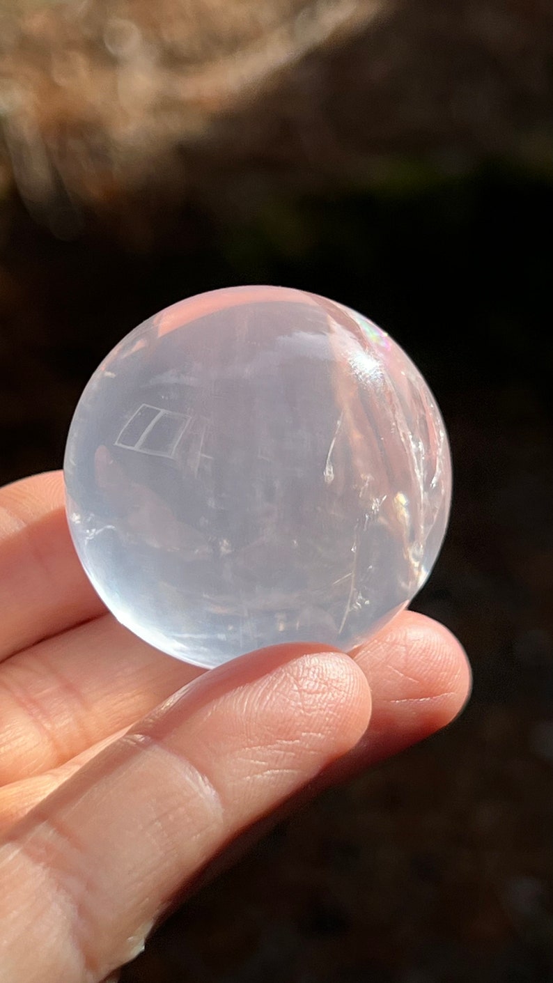 Gemmy Star Rose Quartz Sphere, 69g Brazil