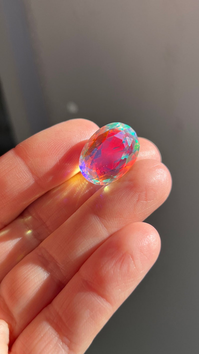 Angel Aura Quartz Facet Gemstone
