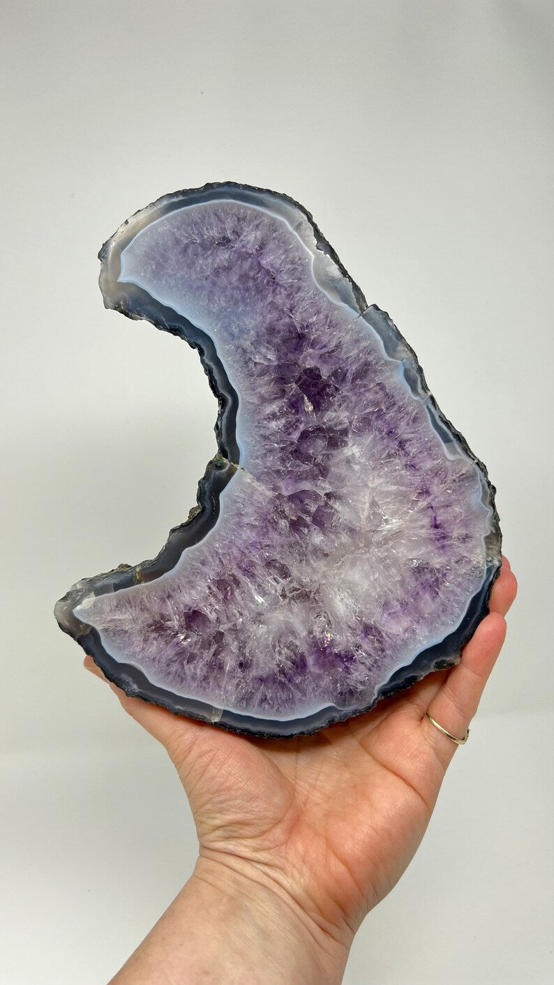 Amethyst Geode Crescent Moon