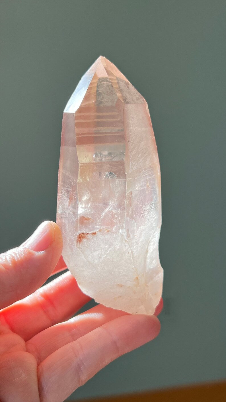 Pink Lemurian Diamond Window Quartz