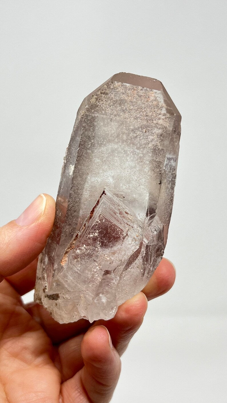 Pink Lemurian Time-link Quartz, 143g Brazil