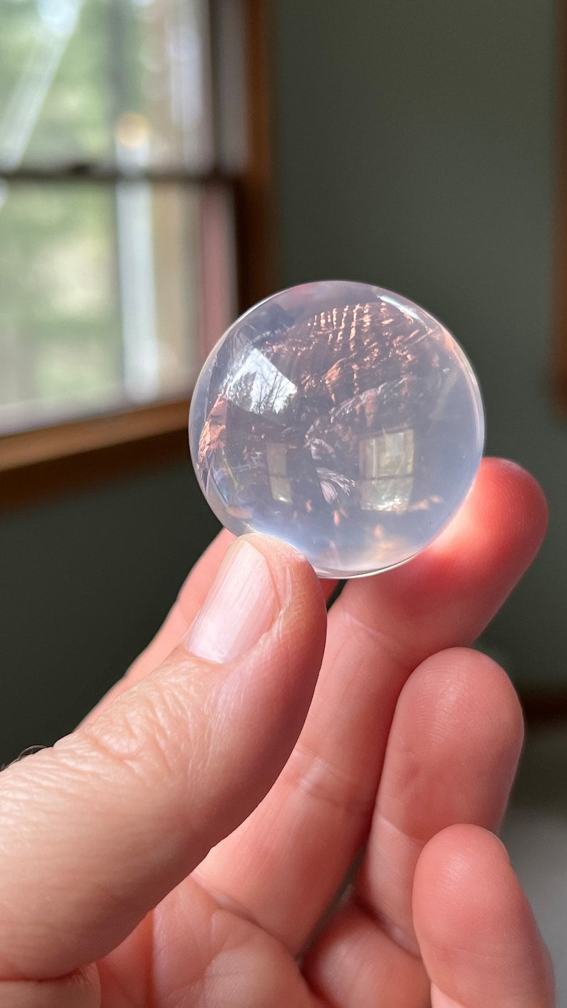 Gem-grade Star Rose Quartz Sphere, Brazil 50g