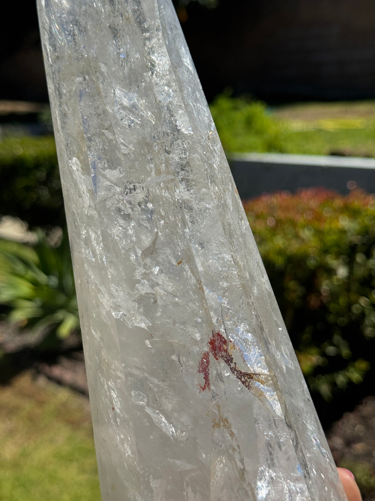 Large Quartz Tower with Rainbow Prisms