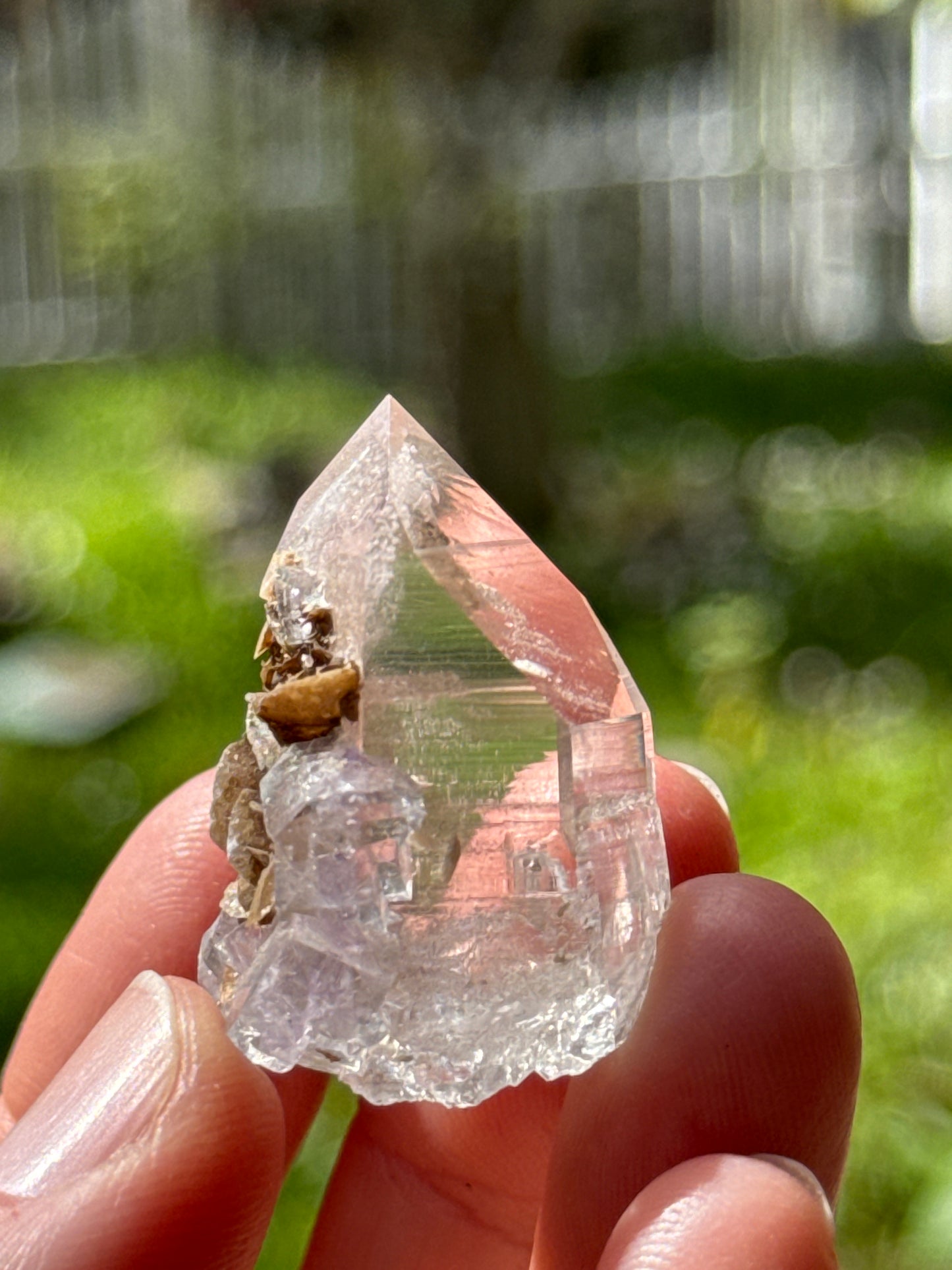 Fluorite on Phantom Quartz, 17g Yaogangxian Minerals