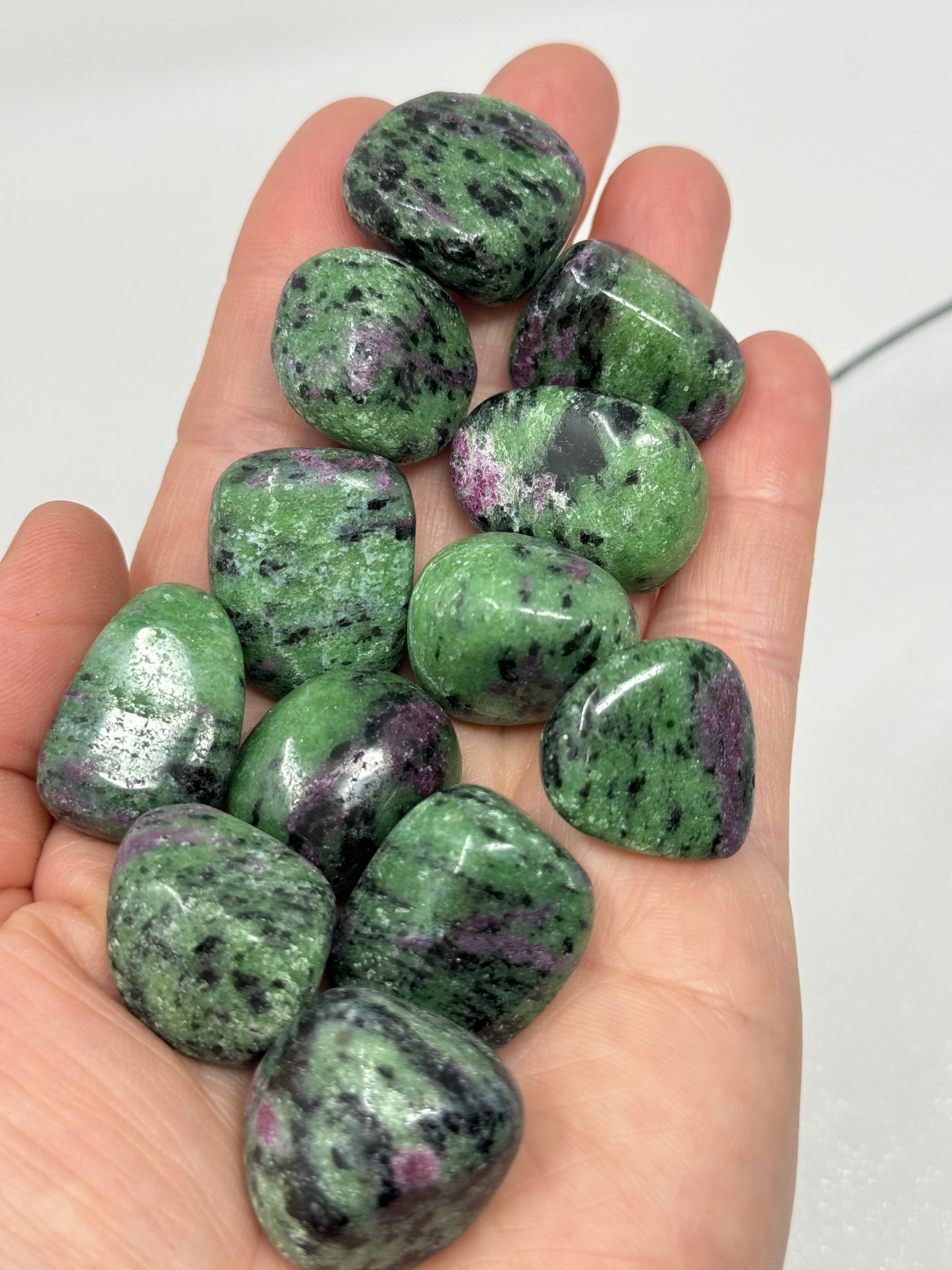 One Ruby in Zoisite Tumbled Stone