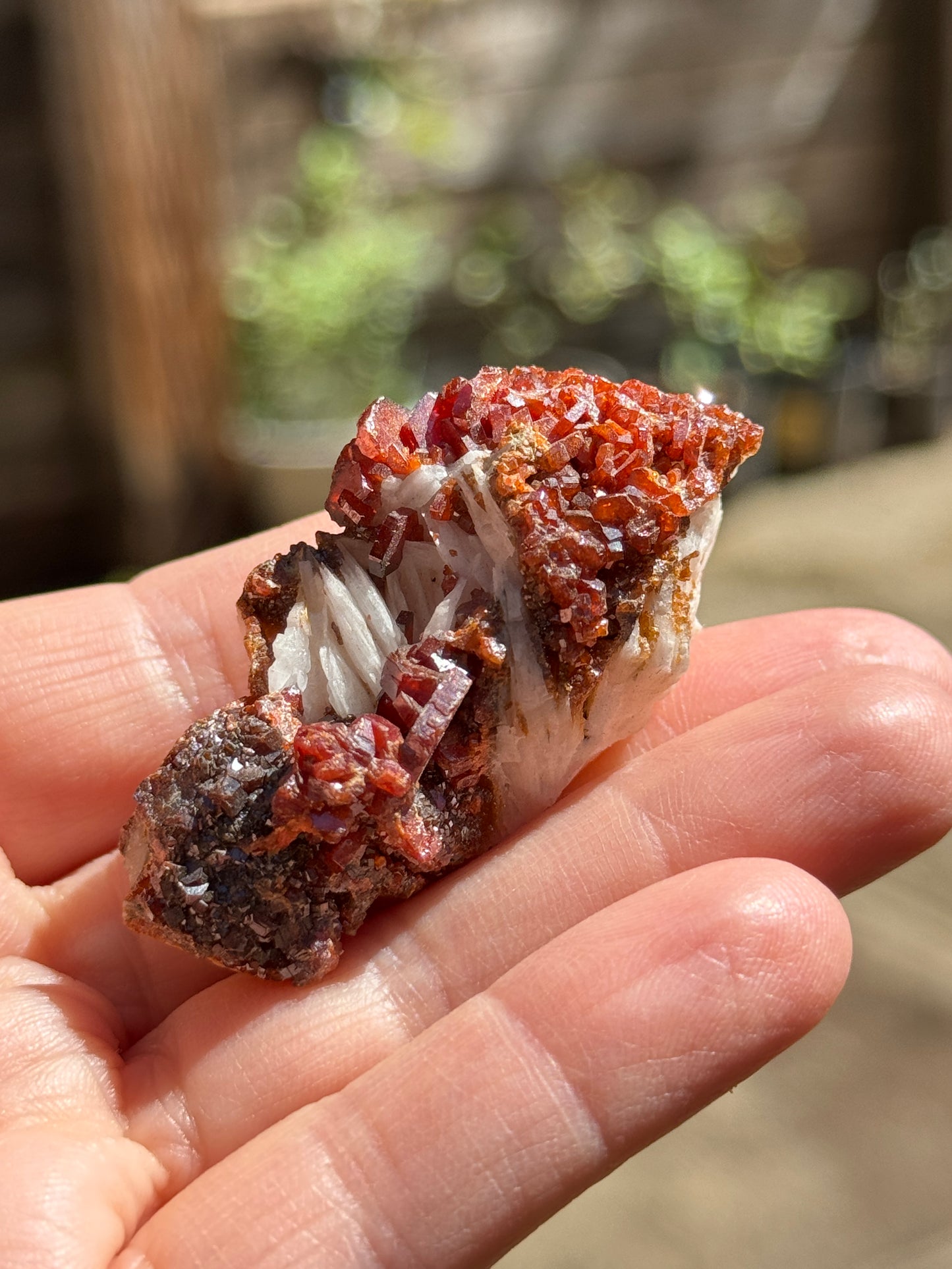 Vanadinite Crystal with Barite, 51g Morocco