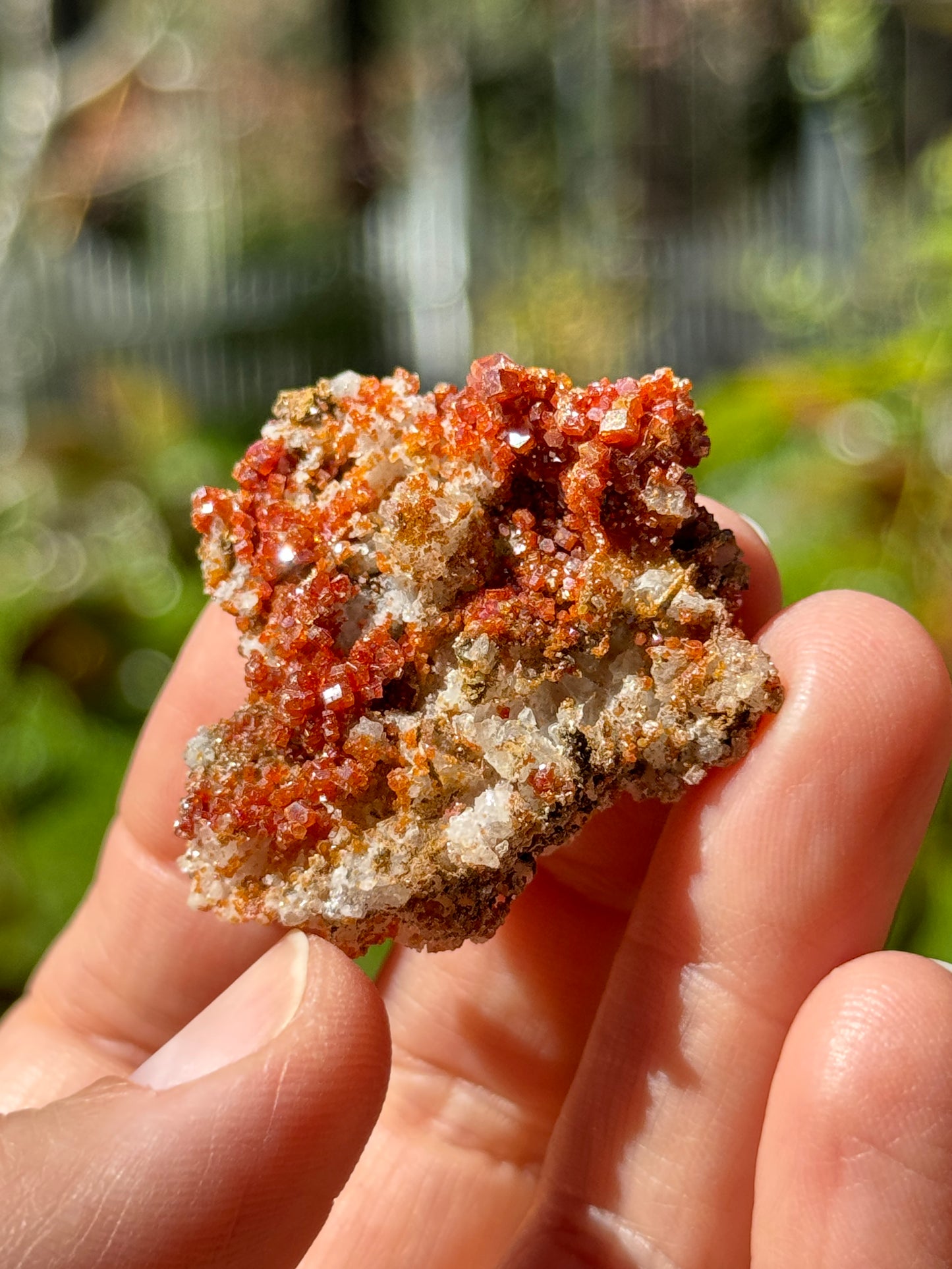 Vanadinite Crystal with Barite, 13g Morocco