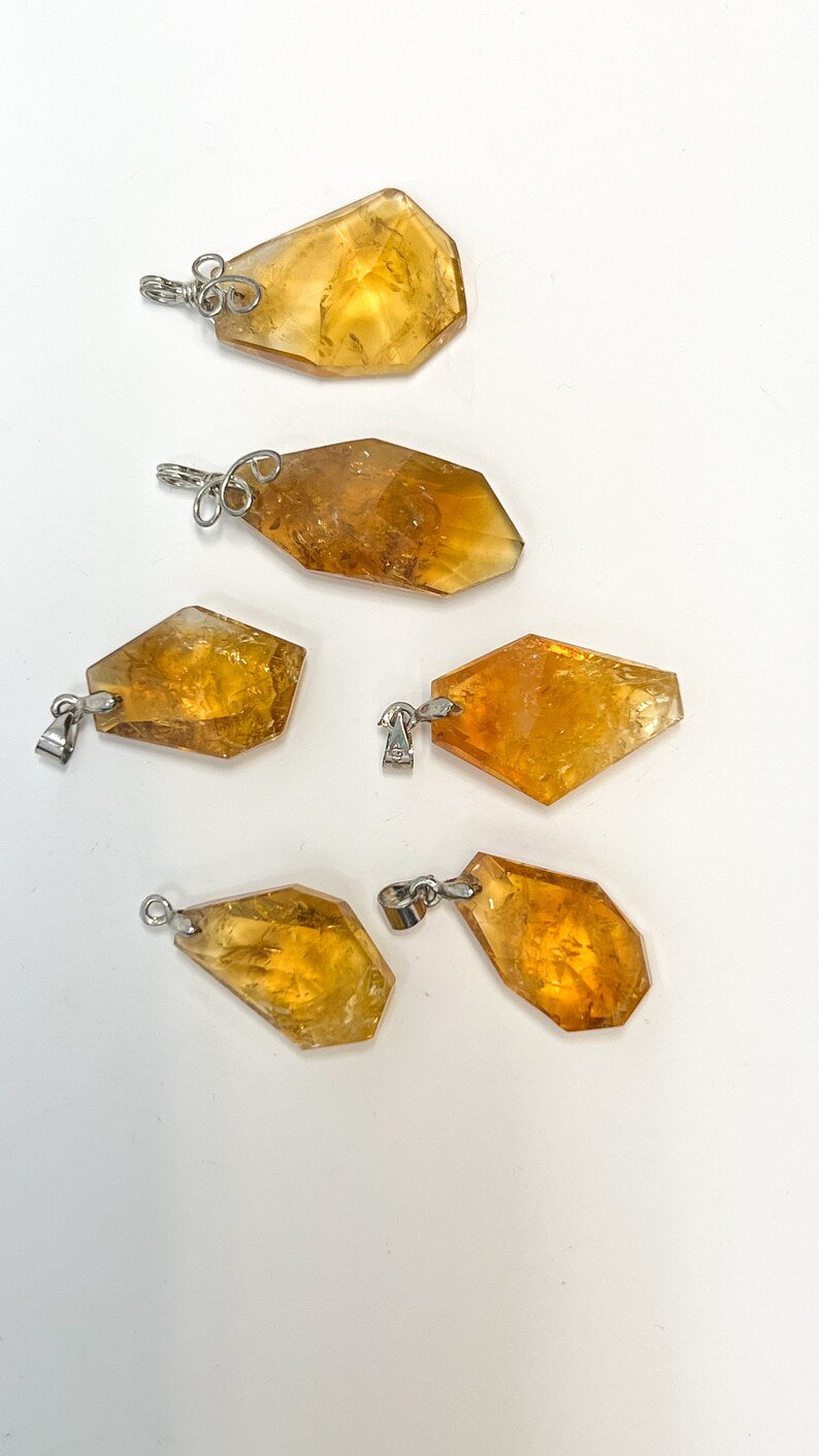 ONE Citrine Faceted Jewel Pendant, Brazil