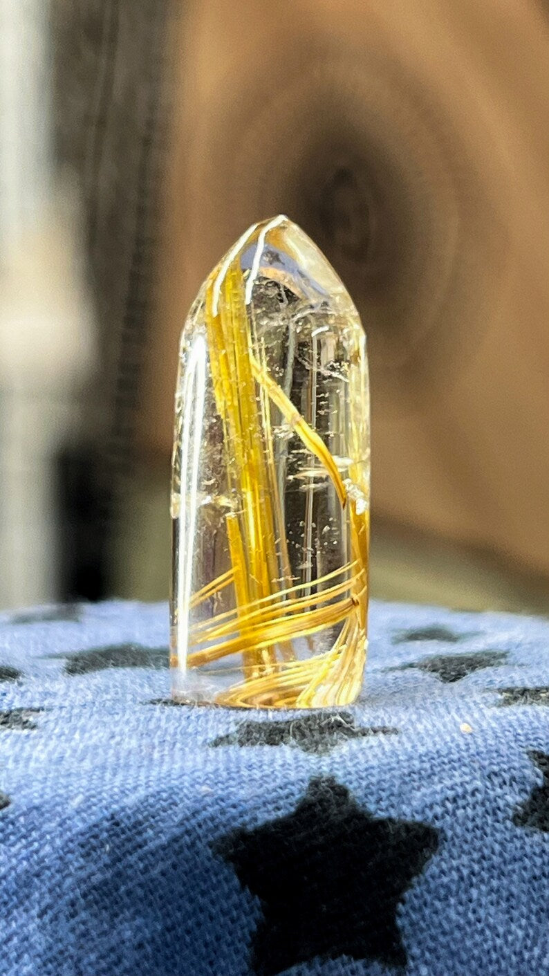 Gold Rutile in Optical Quartz Gem, 29ct Brazil