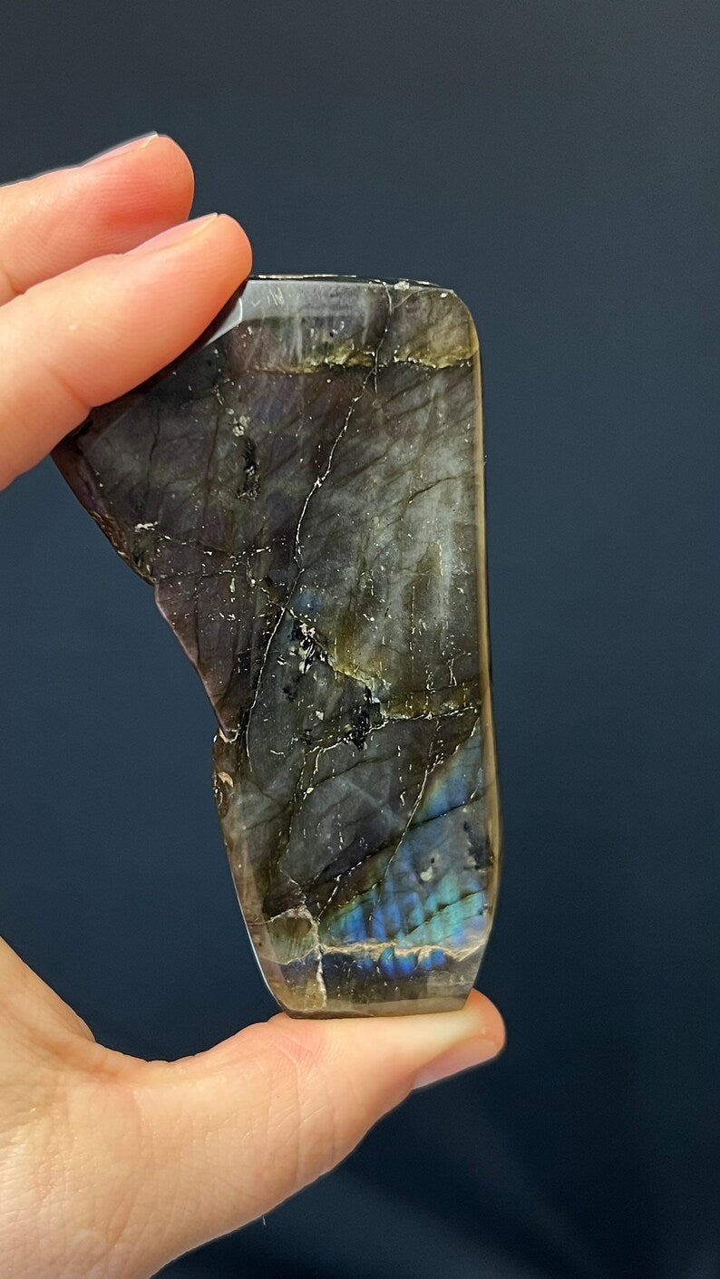 Labradorite Freeform Slice, 90g, Madagascar