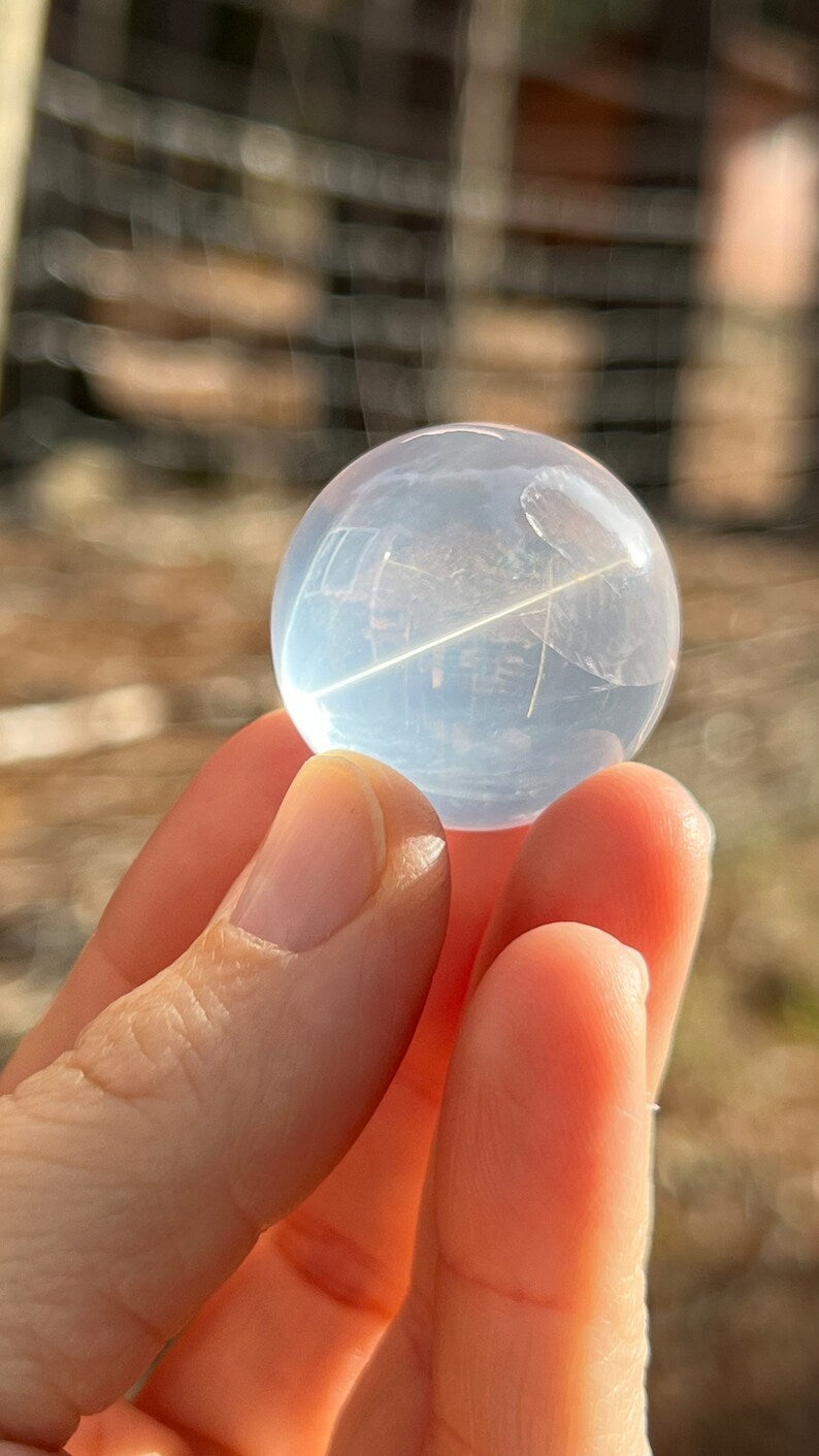 Gemmy Star Rose Quartz Sphere, 34g Brazil