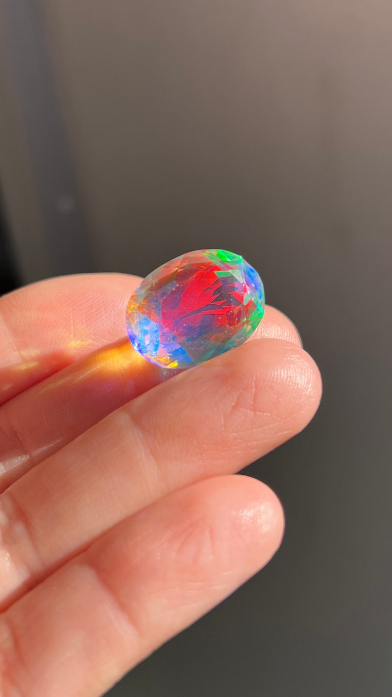 Angel Aura Quartz Facet Gemstone