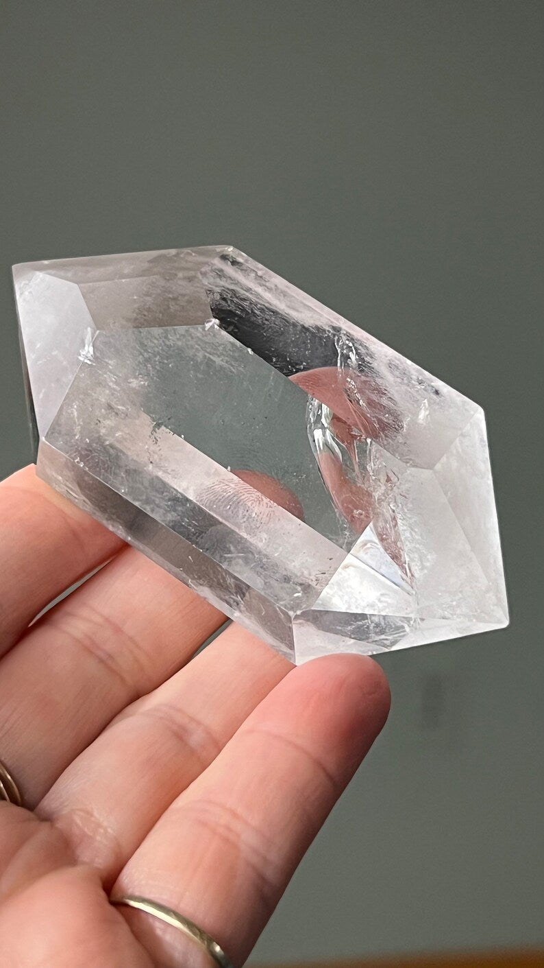 Diamond Window Clear Quartz DT Wand, Brazil