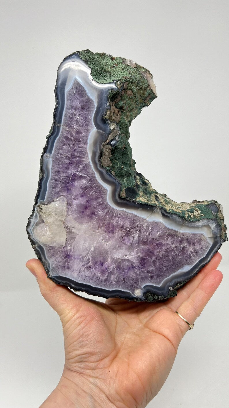 Amethyst Geode Crescent Moon