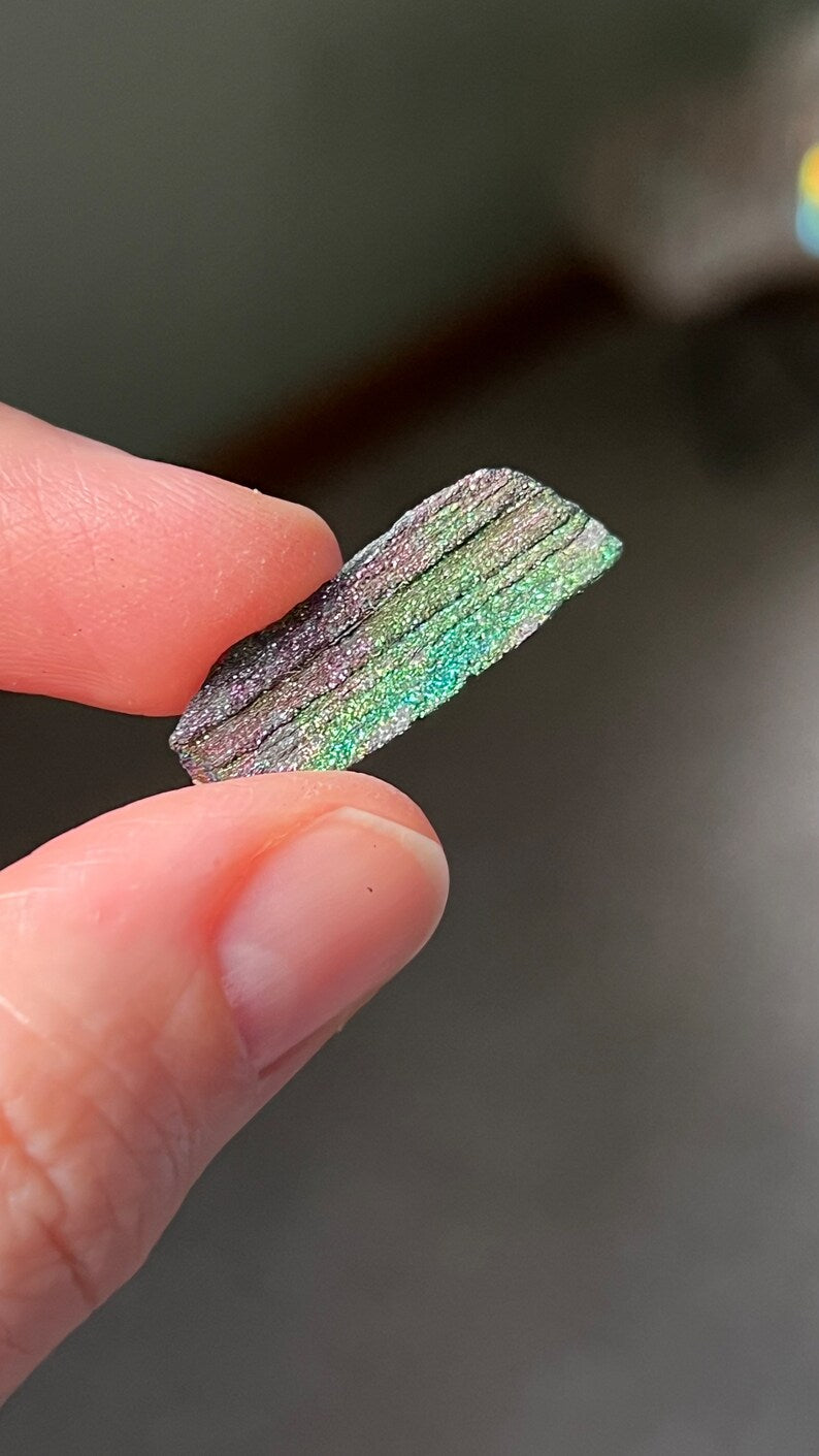 Iridescent Natural Hematite Rainbow Minerals, Andrade Mine, Brazil
