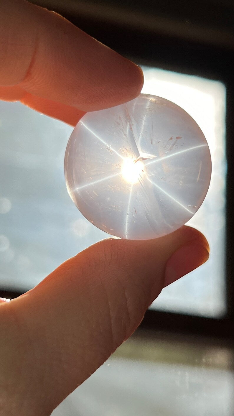 Gem-grade Star Rose Quartz Sphere, Brazil 39g