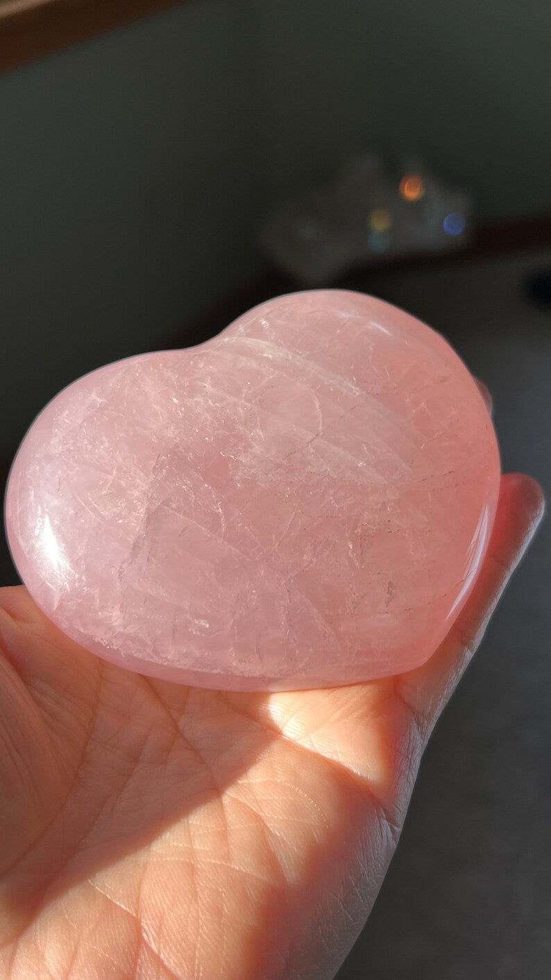 Rose Quartz Crystal Heart, Brazil