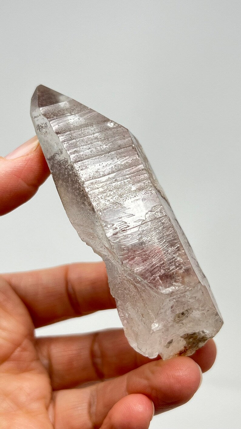 Pink Lemurian Time-link Quartz, 143g Brazil