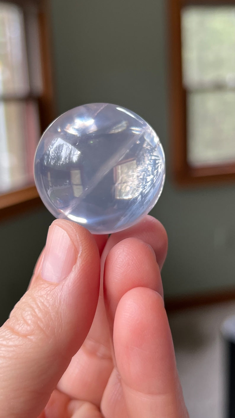 Gem-grade Star Rose Quartz Sphere, Brazil 50g