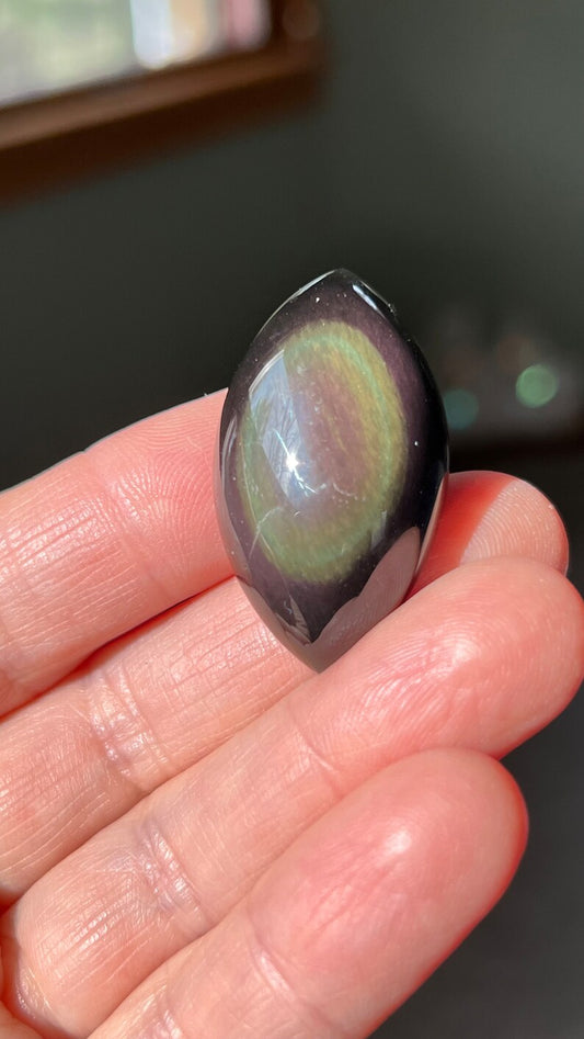 Rainbow Obsidian Drilled Pendant, 11g Mexico