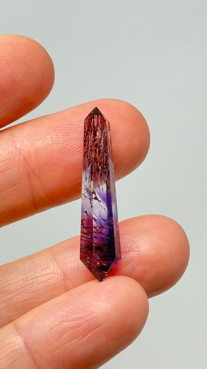 Tiny Prismatic Super Seven DT Wand, Melody's Stone, Brazil