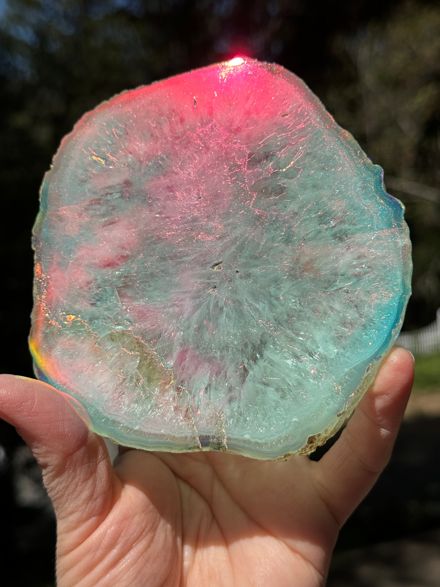 Angel Aura Agate Quartz Slice