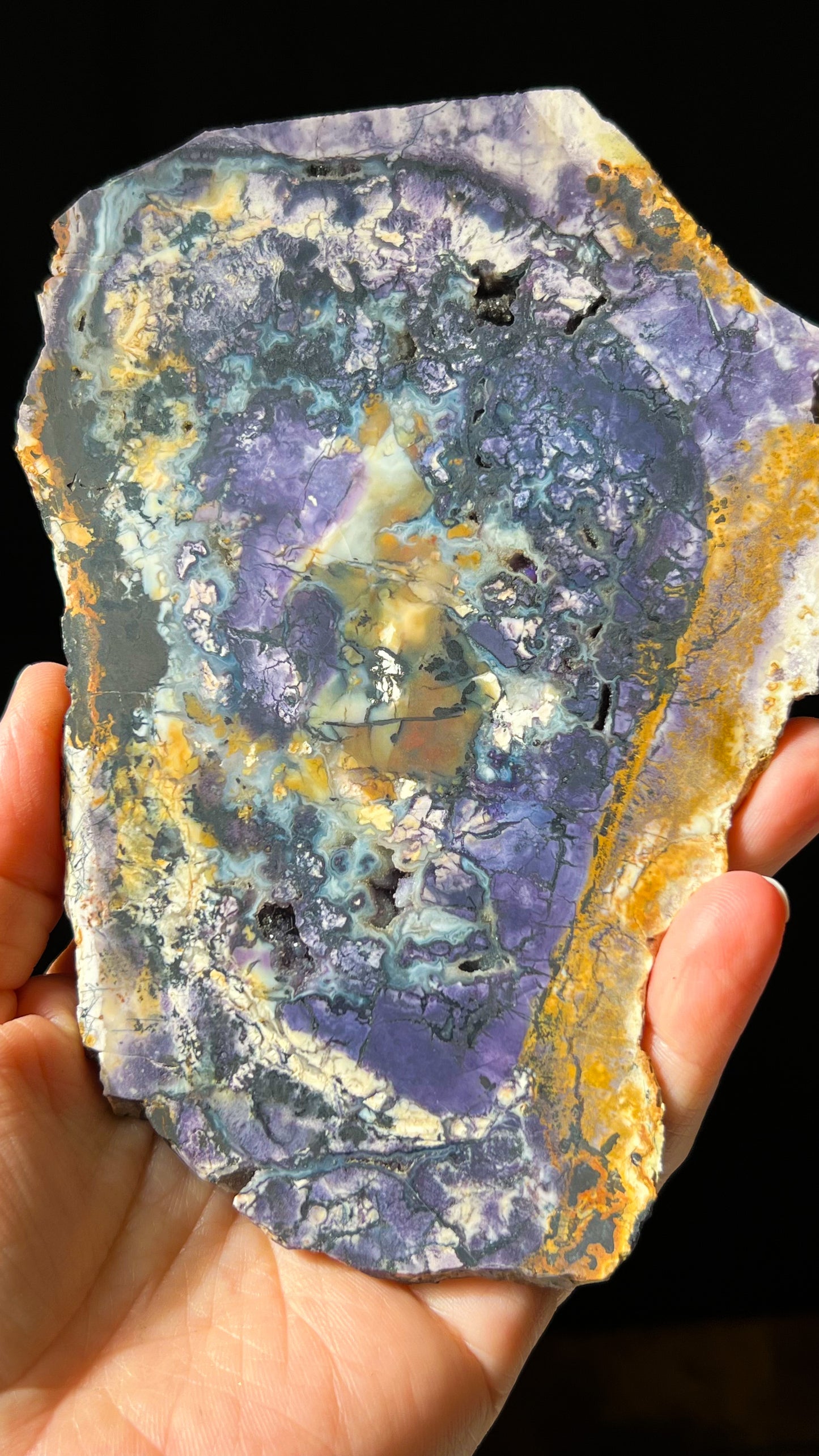 Bertrandite "Tiffany Stone" Slice, Spor Mountain, Utah, Opalized Fluorite