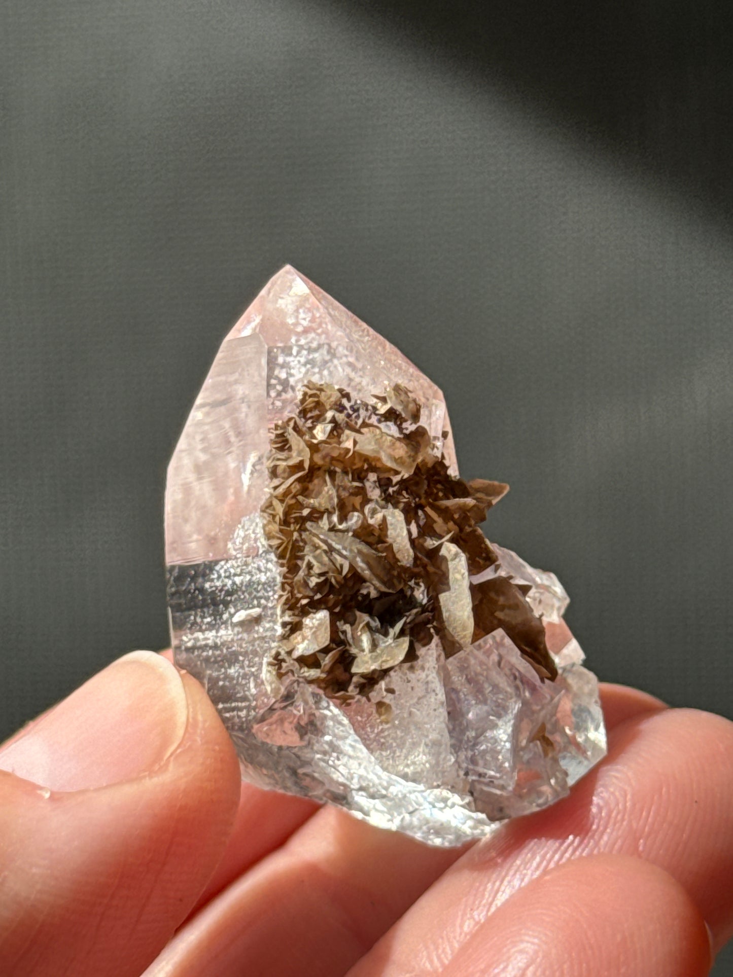 Fluorite on Phantom Quartz, 17g Yaogangxian Minerals