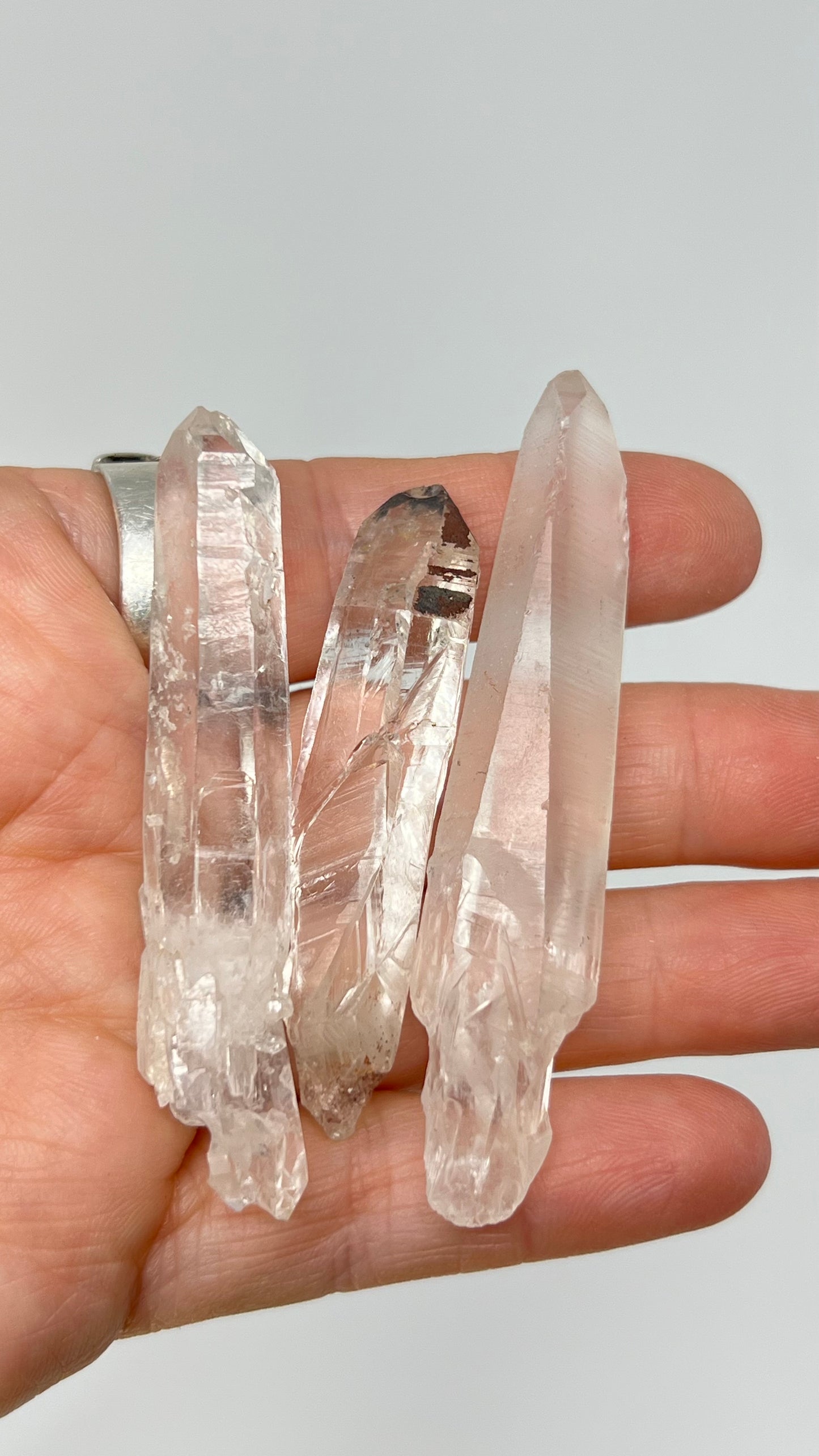 Lot of 3 Prismatic Lemurian Quartz