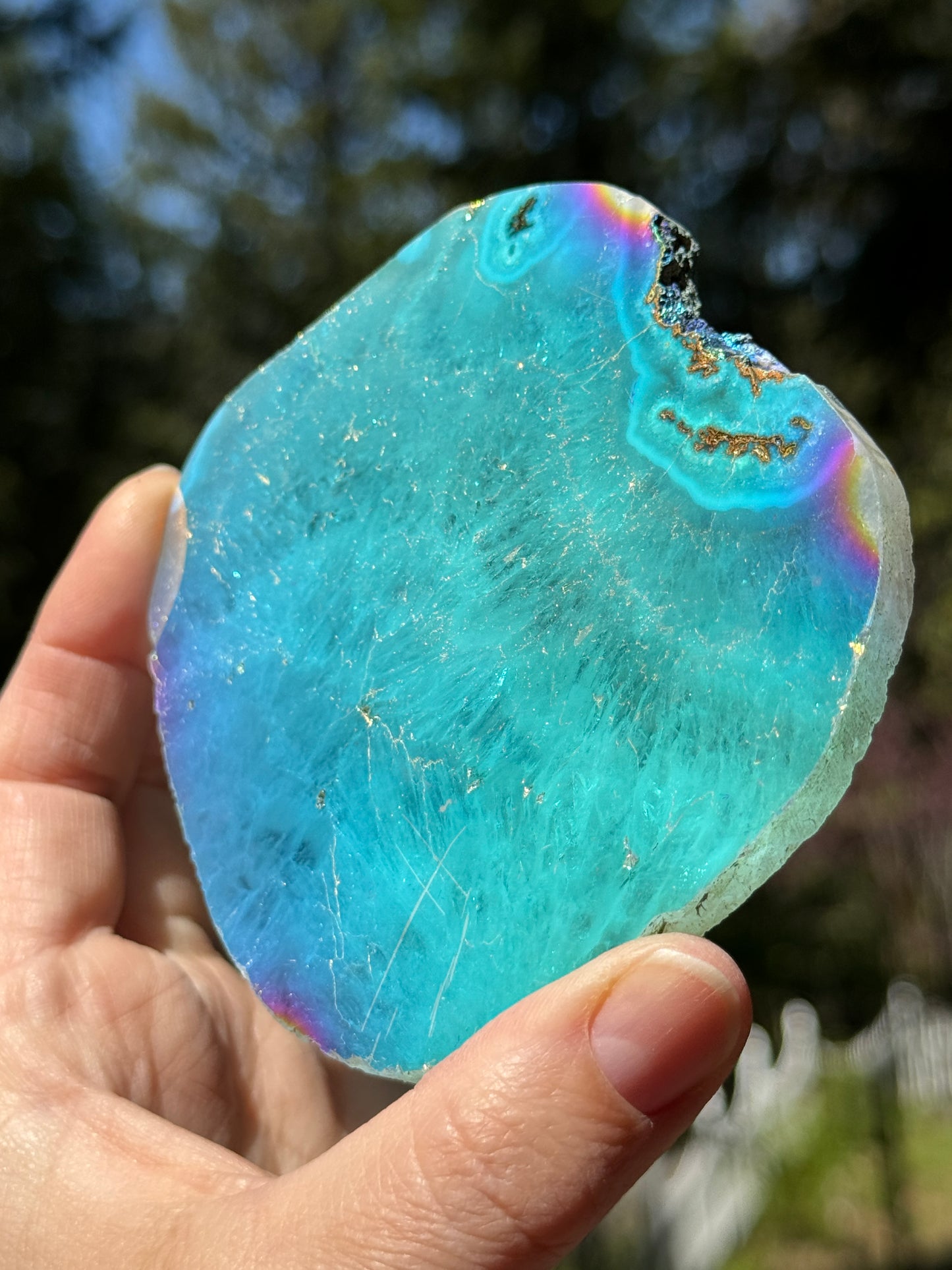 Angel Aura Agate Quartz Slice